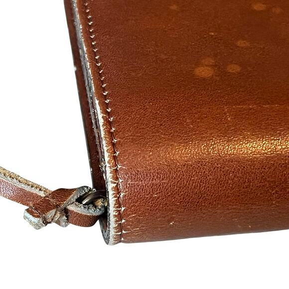 Vintage Gary's Of California Brown Leather Clutch Envelope Bag Wallet - Picture 12 of 16